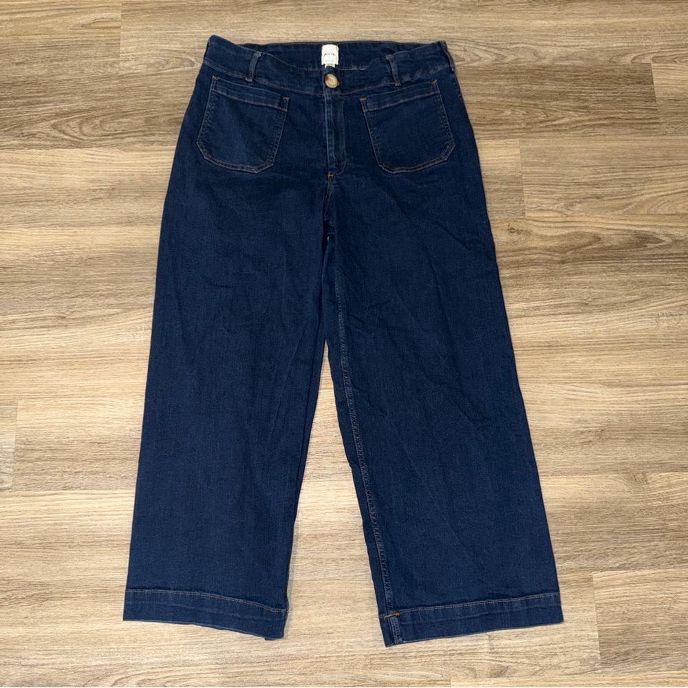MAEVE The Colette Crop High-rise Wide-leg Jeans Dark Wash Women’s Size 16W - Picture 2 of 6
